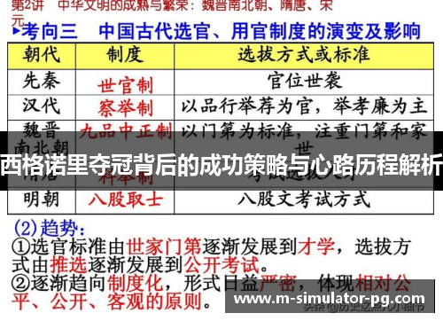 西格诺里夺冠背后的成功策略与心路历程解析